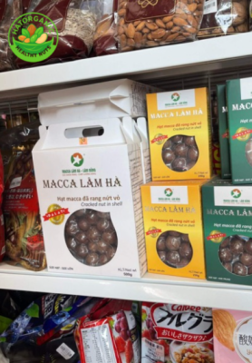 Hình ảnh hạt macca được bán ở siêu thị